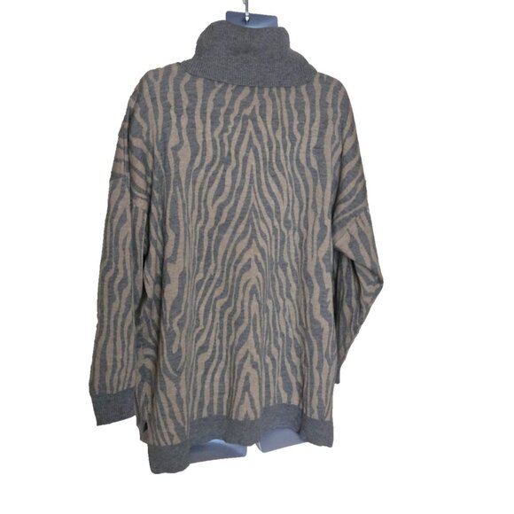 Calvin Klein Animal Print multicolor long sleeve sweater Women's size 1X - Picture 2 of 6